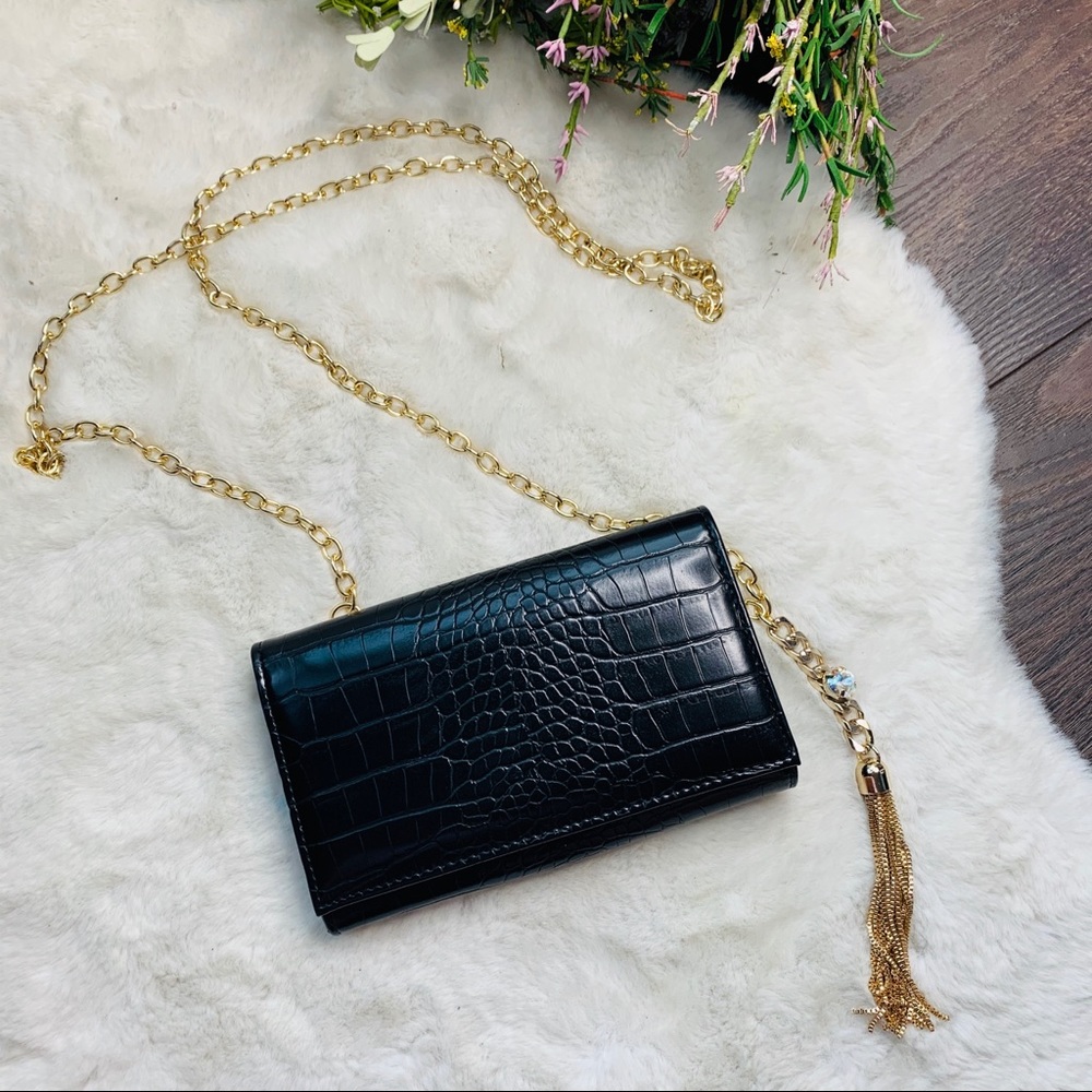 Like Dreams Vegan Leather Tassel Chain Clutch